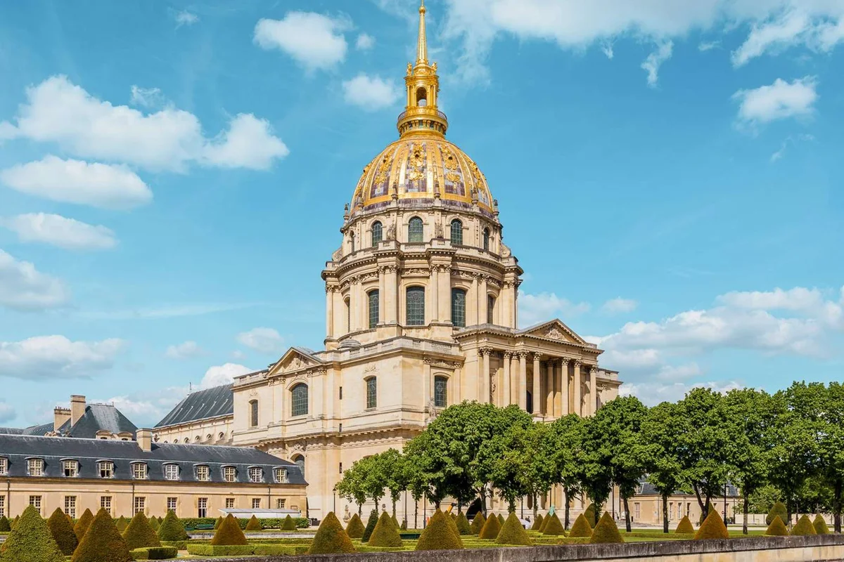 The golden dome of Les Invalides rising above Napoleon's tomb