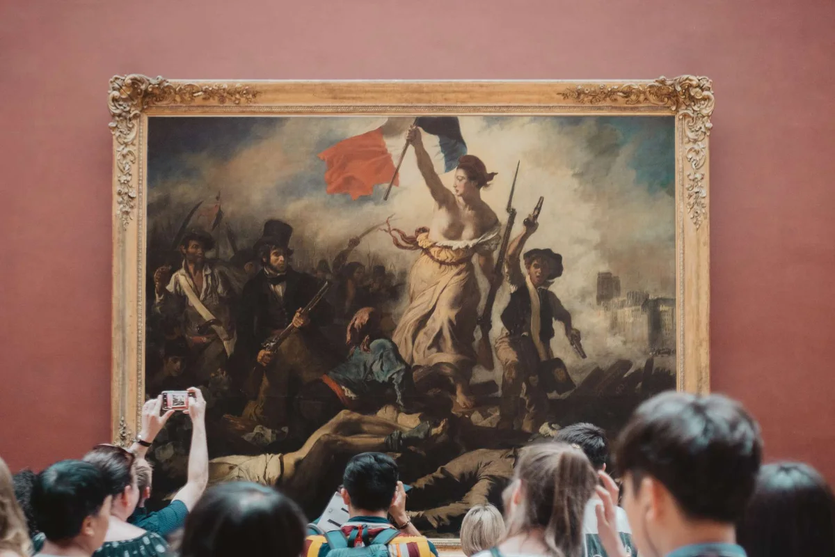 Delacroix's Liberty Leading the People hanging in the Louvre